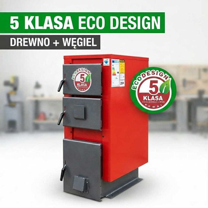 Kocioł zasypowy 24kw do 280m2 na drewno piec na węgiel 5 klasa Fenix