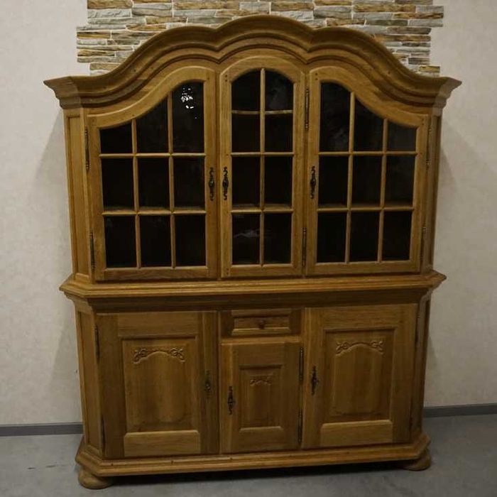 Witryna z Komodą Lity Dąb Dębowa szer. 185 cm  Dostawa w 48h  (p-1124)