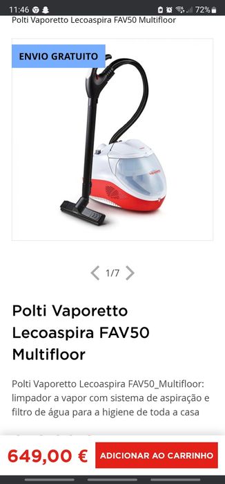 Aspirador Polti Vaporetto Lecoaspira FAV50 Multifloor