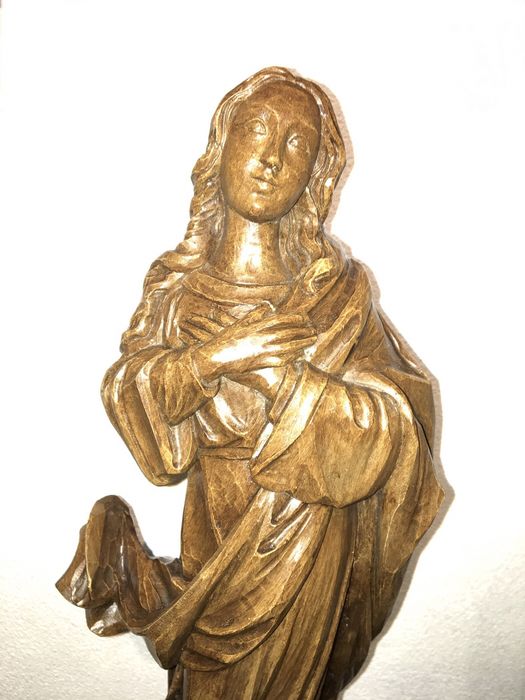 Santo, nossa senhora, imaculada conceiçao em madeira antiga, religioso