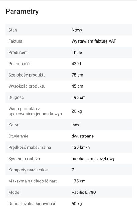 Box dachowy/Platforma bagażnik rowerowy na hak Thule coach 276 WYNAJEM