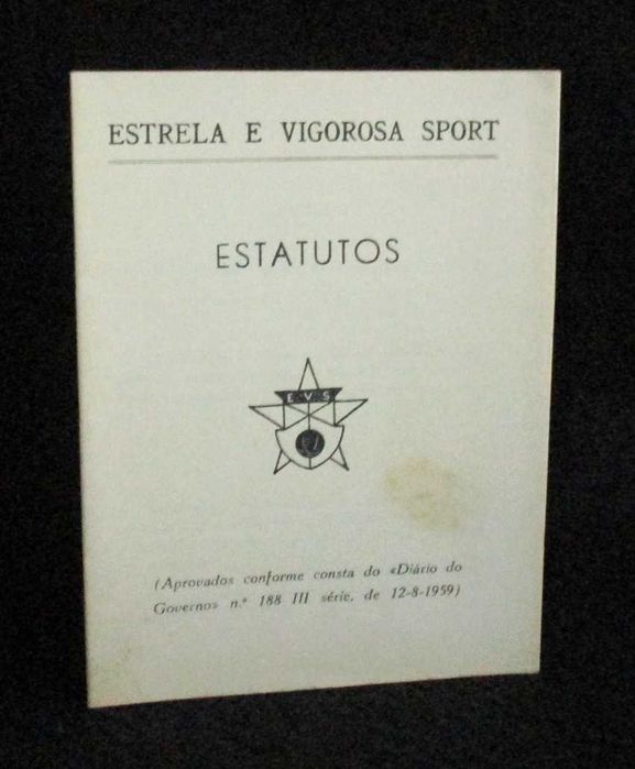 Livro Brochura Estrela e Vigorosa Sport Estatutos 1959