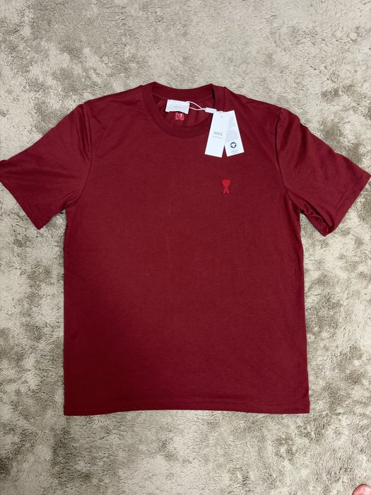 Ami Paris T-Shirt Bordauex XL