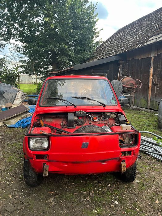 Mały Fiat 126EL czerwony 1995 do remontu lub na części