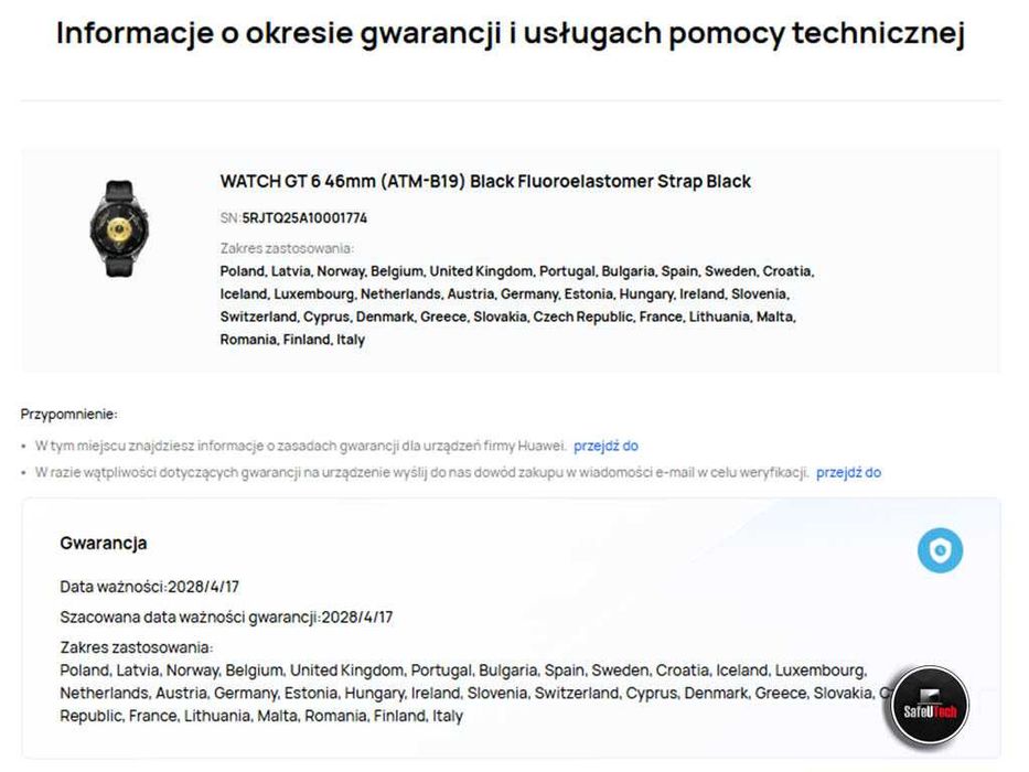 NOWY Huawei Watch GT6 Acitve 46mm - czarny - KPL. gwar. 04.2028