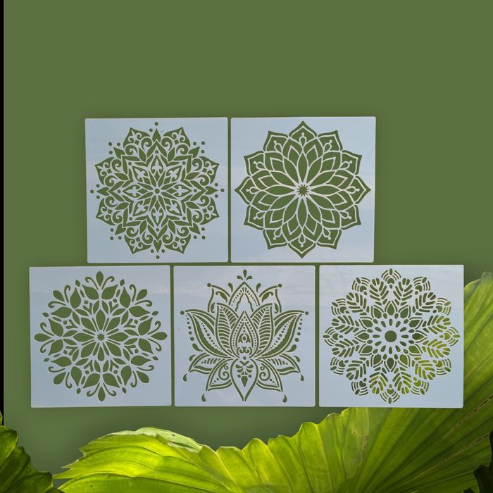 Zestaw 5szt - Szablony Mandala,  malarski, DIY, tynku ozdobnego,