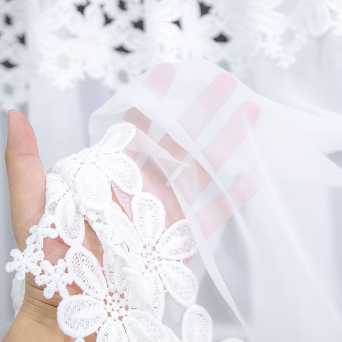 Gotowa firana z etaminy 160x400 z gipiurą