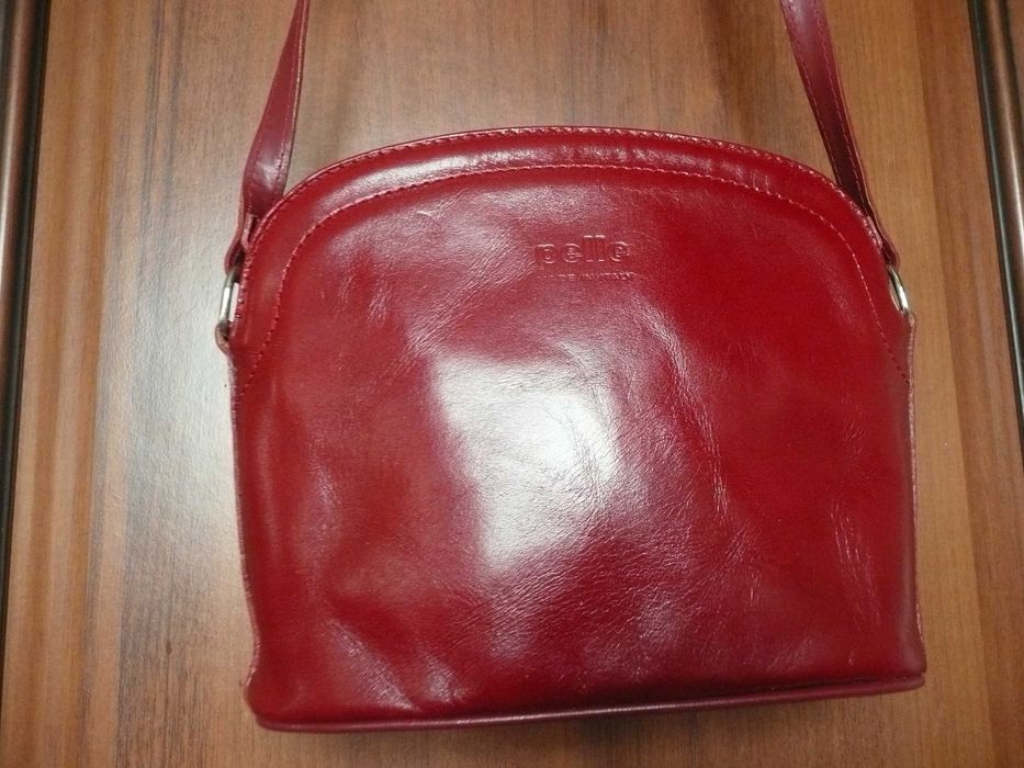 torebka ITALY Pelle bordowa skóra naturalna