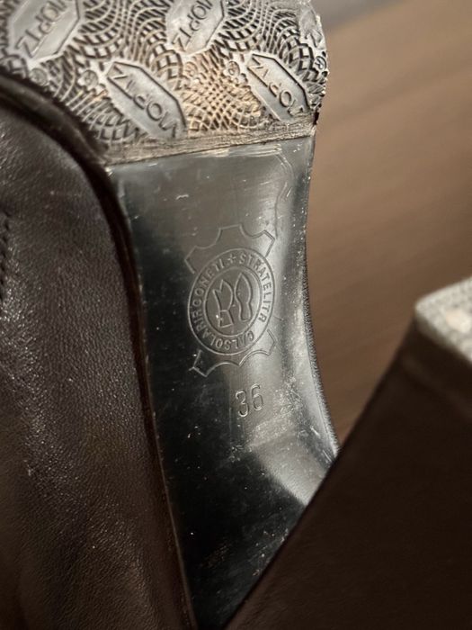 Черные кожаные ботильоны,36р