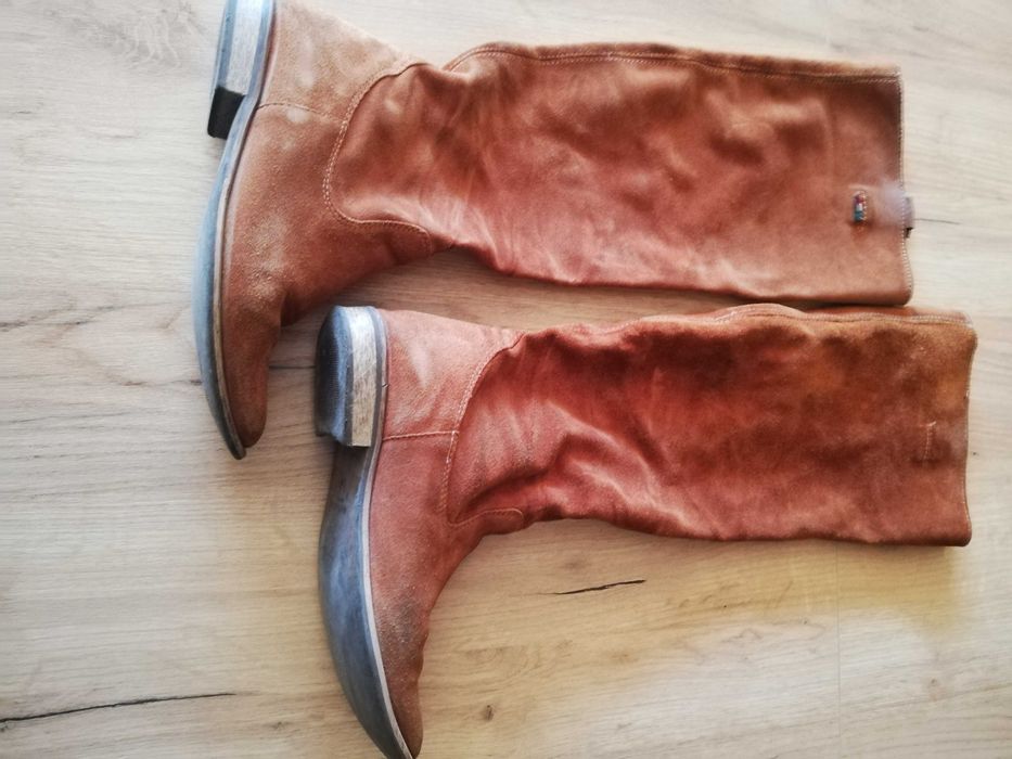 Damskie kozaki skórzane rude, roz. 37