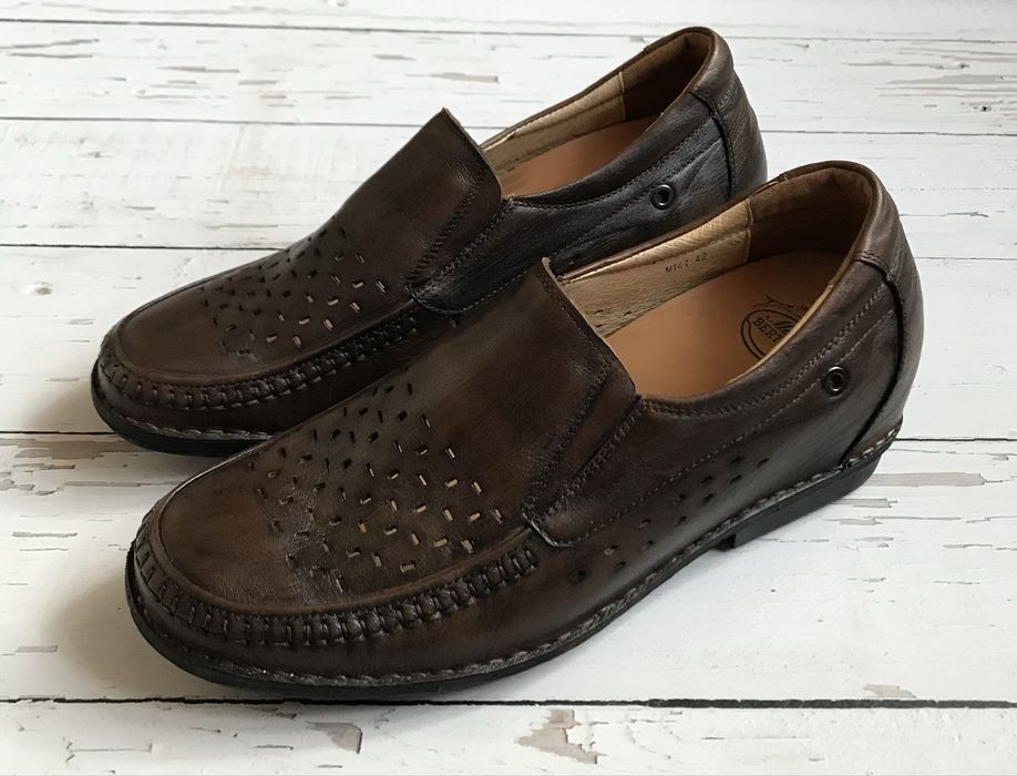 Włoskie Męskie Mokasyny Podwyższające Mario Bertulli 42/43 Skóra Nowe