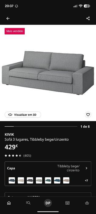 Sofá Kivik 3 lugares IKEA
