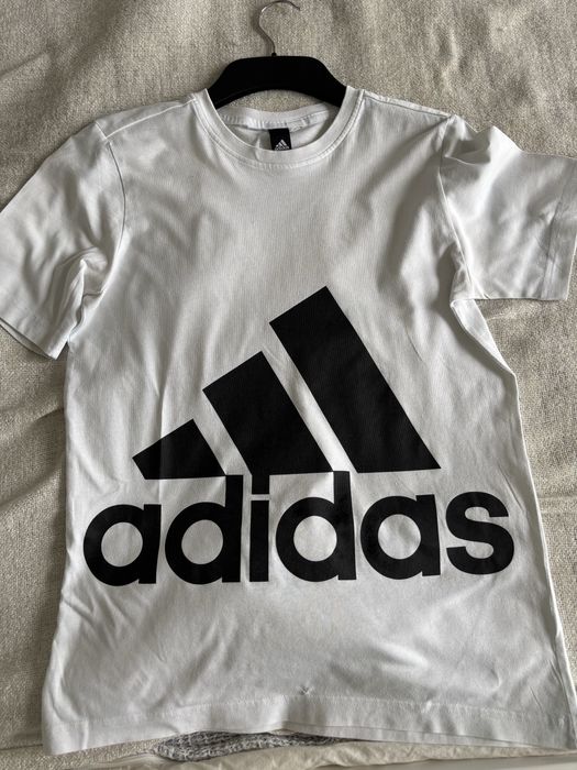 Biala koszulka sportowa adidas mlodziezowa uniwersalna