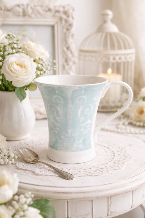 Кружка Laura Ashley Josette Bone China блакитно-бірюзова фарфор