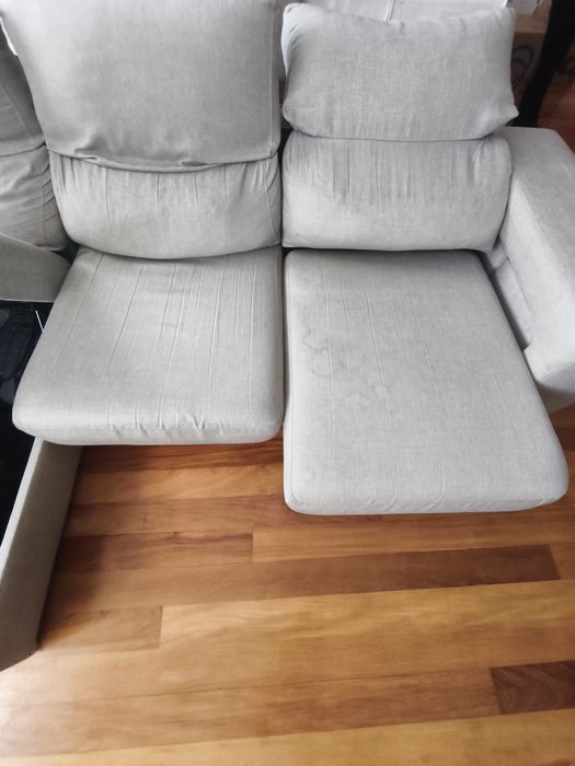 Sofá 3 lugares chaise longue cinzento