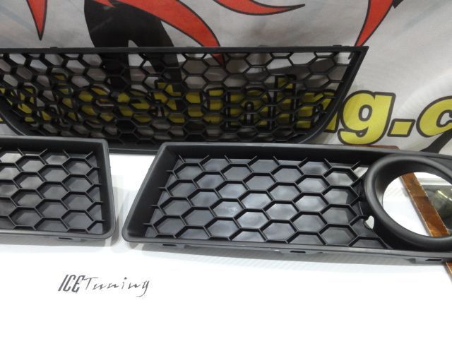 Kit 3 grelhas de para-choques vw polo 9N3 05-09 GTI LOOK abs (plastico)