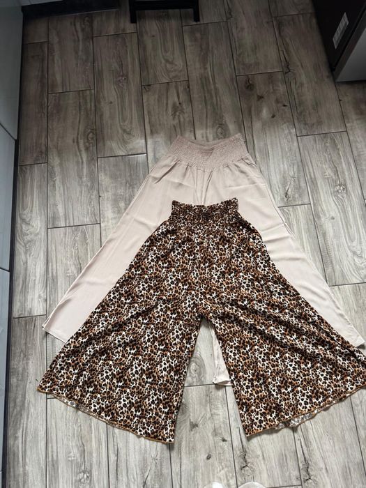 Spodnie kuloty damskie 2 szt L wiskoza