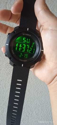 Duży zegarek męski elektroniczny Synoke sportowy stoper datownik luma