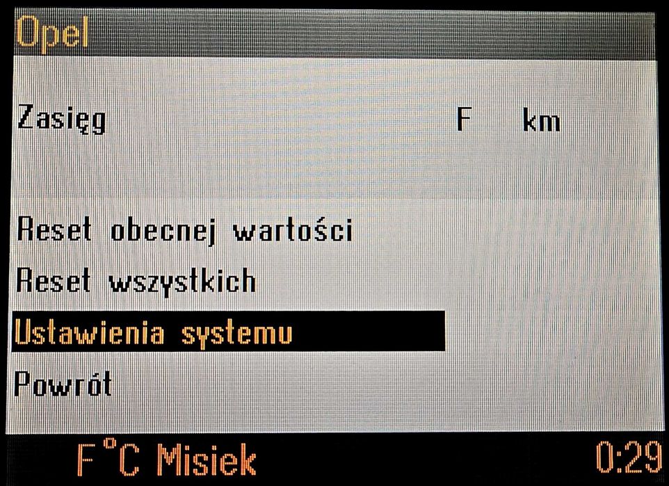 Opel Omega CID - język polski