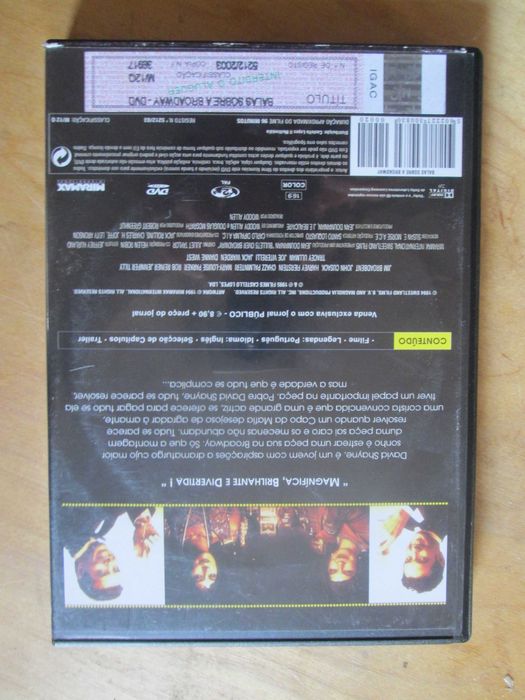 DVD Balas Sobre a Broadway, Woody Allen, Tony Sirico, John Cusack