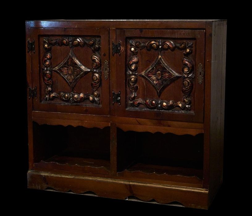 Piękny komplet mebli z litego drzewa Meble PRL