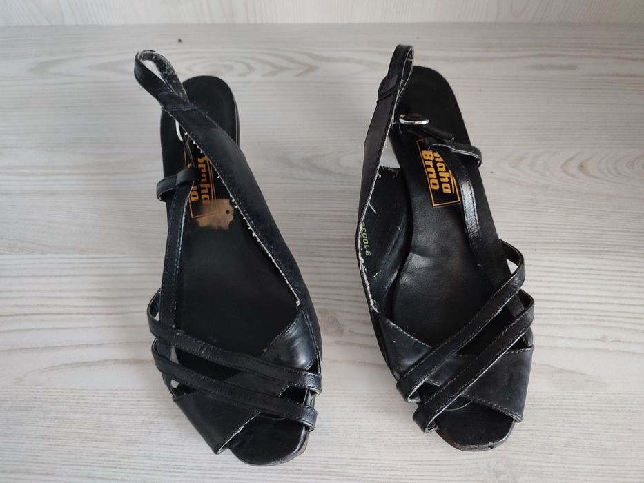 Buty damskie 37 czarne skóra szpilki obcas