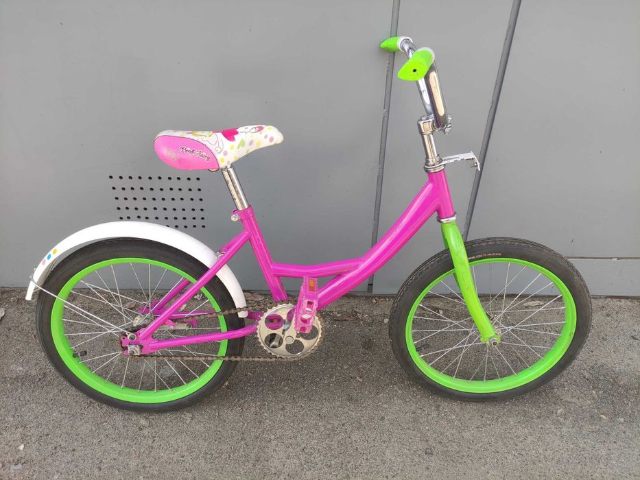 велосипед 6-9 років рожевий 18 дюймів колеса (нові покришки)