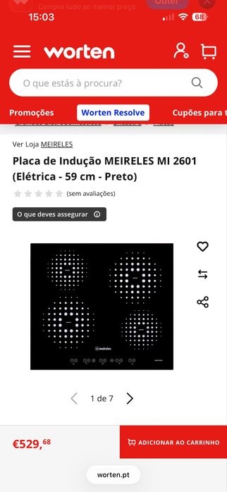 Placa de Indução MEIRELES MI 2601