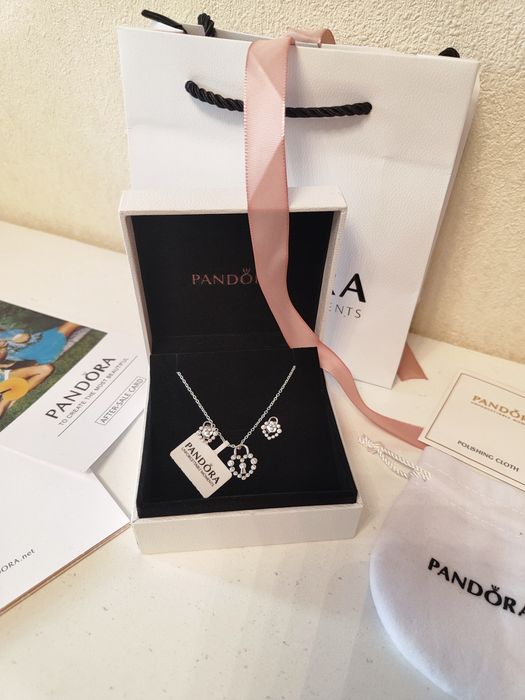 Комплект Pandora підвіска+сережки