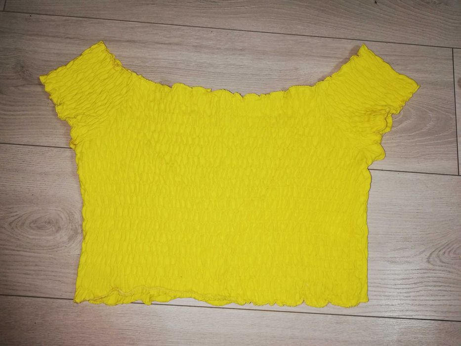 Żółty top koszulka krótki rękaw