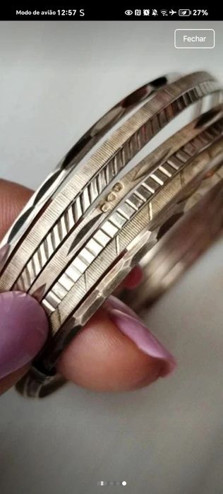 Pulseira 7 Escravas em Prata de Lei 925 - Com Contraste Oficial