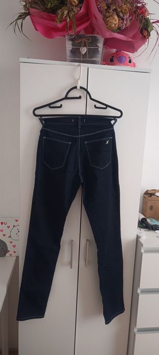 Spodnie wysoki stan kropki groszki 34 XS