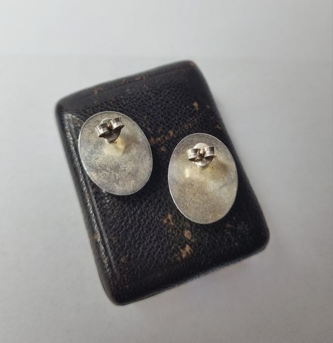 Srebrne kolczyki z malachitem srebro 925