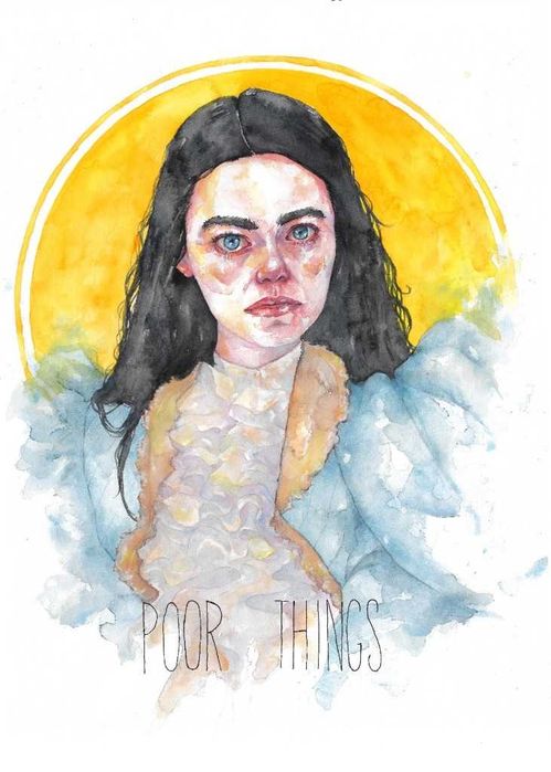 Obraz akwarela inspirowany filmem Poor Things, wymiar A2