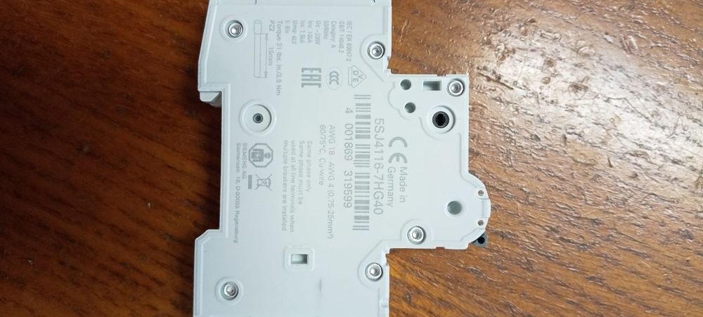 Siemens conjunto de disjuntores 1P 16A