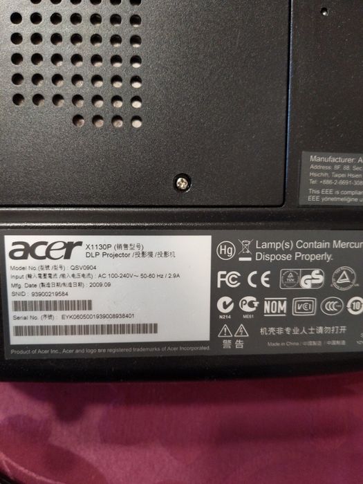 Acer Projector in Perfect Working Condition64284587903362122