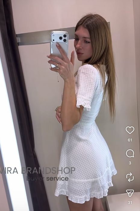Сукня біла прошва льон лляна плаття сарафан  zara зара