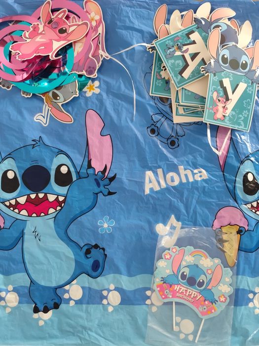 Conjunto decoração de festa aniversário do Stitch