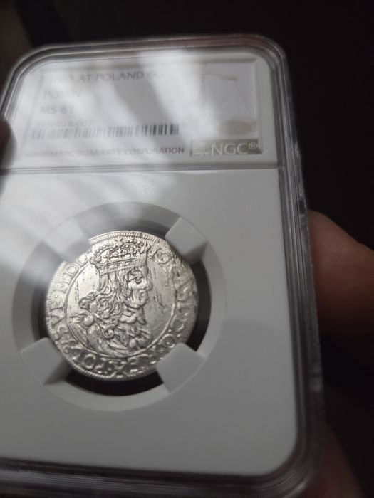Jan Kazimierz, 6 groszy (Szóstak) 1663, Poznań – NGC MS 61 –  Rzadka!!