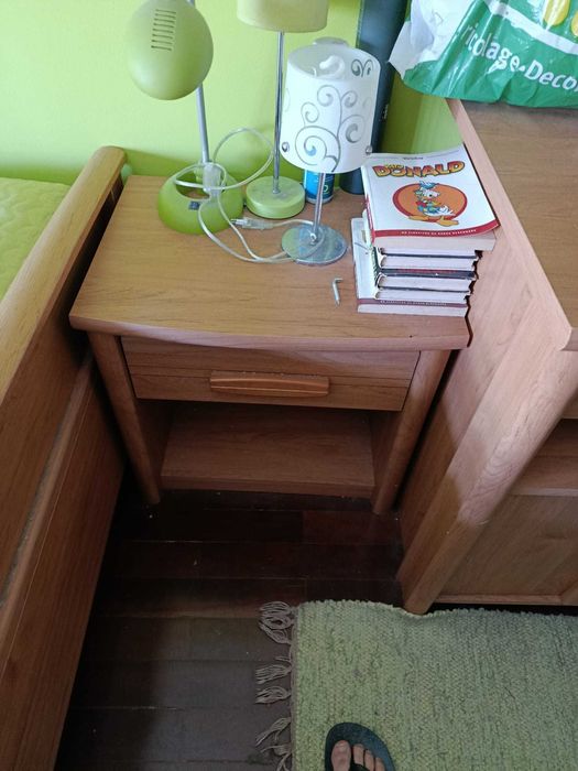 Conjunto de Quarto - Cama solteiro + Mobilia