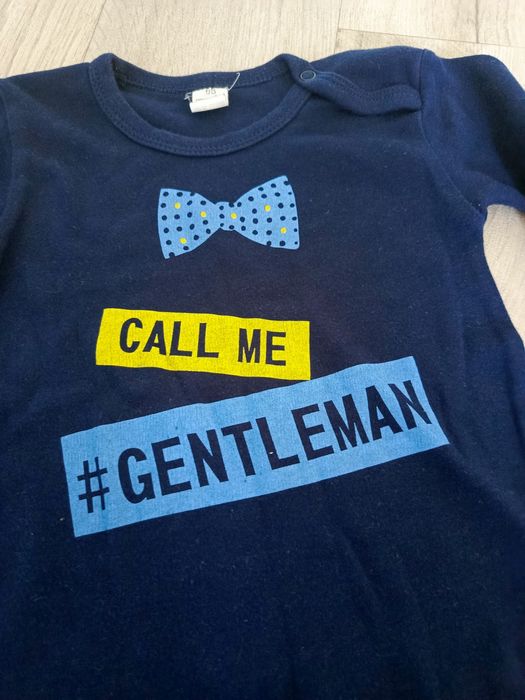 Body 98 dla chłopca call me gentleman na długi rękaw