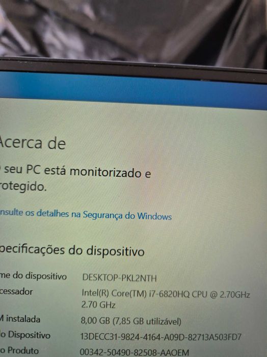 dell precision 5510 processador i7-6820HQ, sem anomalia