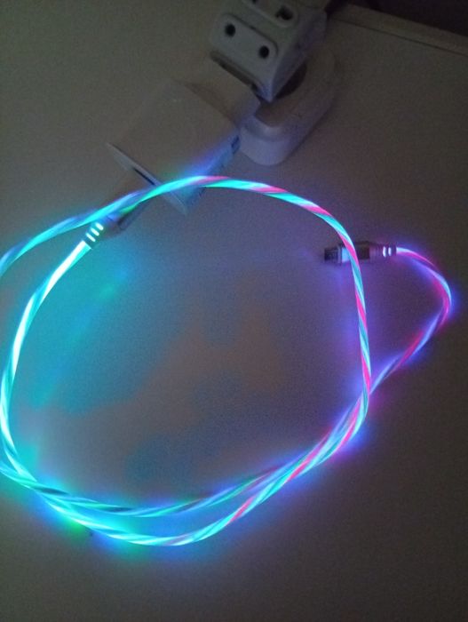 Led RGB кабель для зарядки с microUSB