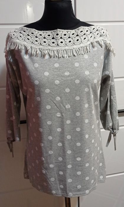 Bluzka w grochy - r. 40 (L) -wyprzedaz szafy!!!