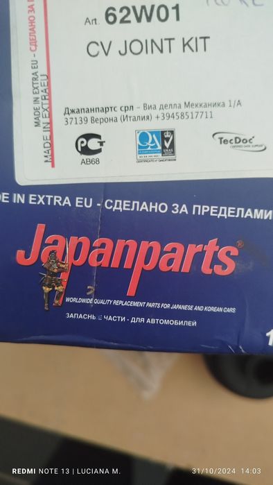 Junta homocinética (ponta semi eixo)  Daewoo matiz ref. 62w01