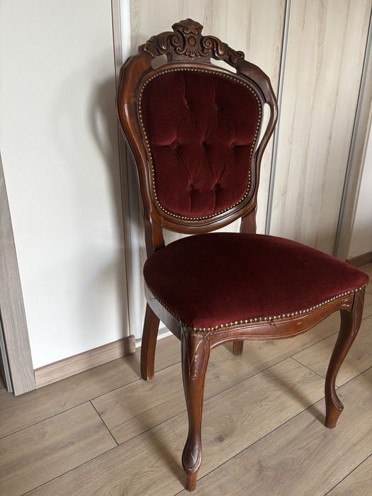 Krzesło ludwik stylizowane bordowe