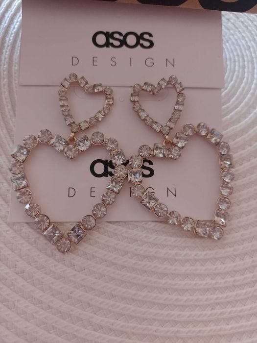 ASOS/Bogato zdobione, duże kolczyki z Londynu, serca, NOWE