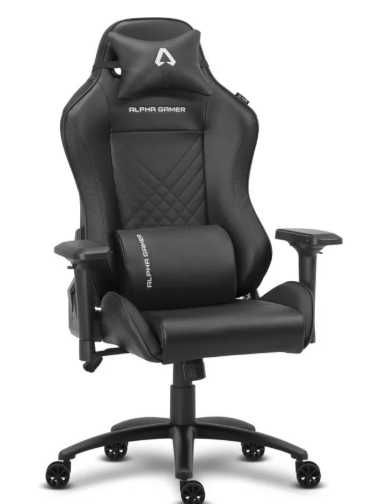 Cadeira Gaming ALPHA GAMER Nysa (Até 150kg - Elevador a gás Classe 4 - Preto)