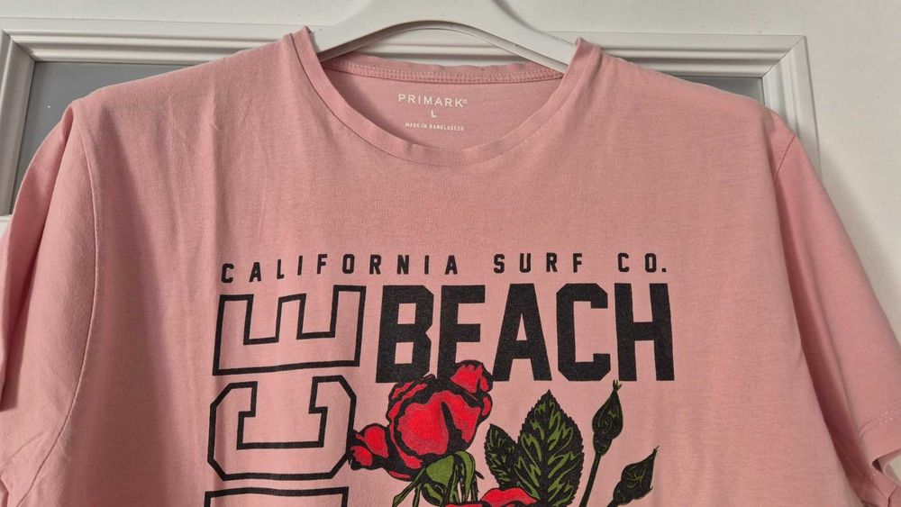 Primark koszulka,t-shirt męska z różą roz L