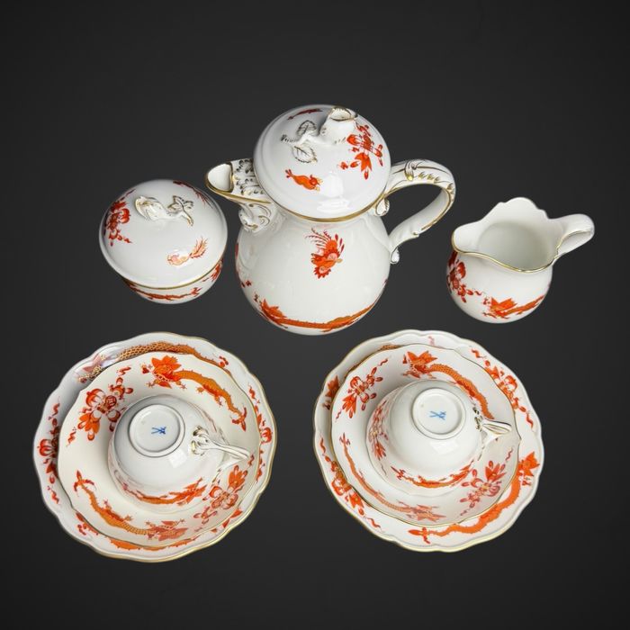 Serwis dla 2 osób miśnia meissen czerwony smok azjatycki B51/101101